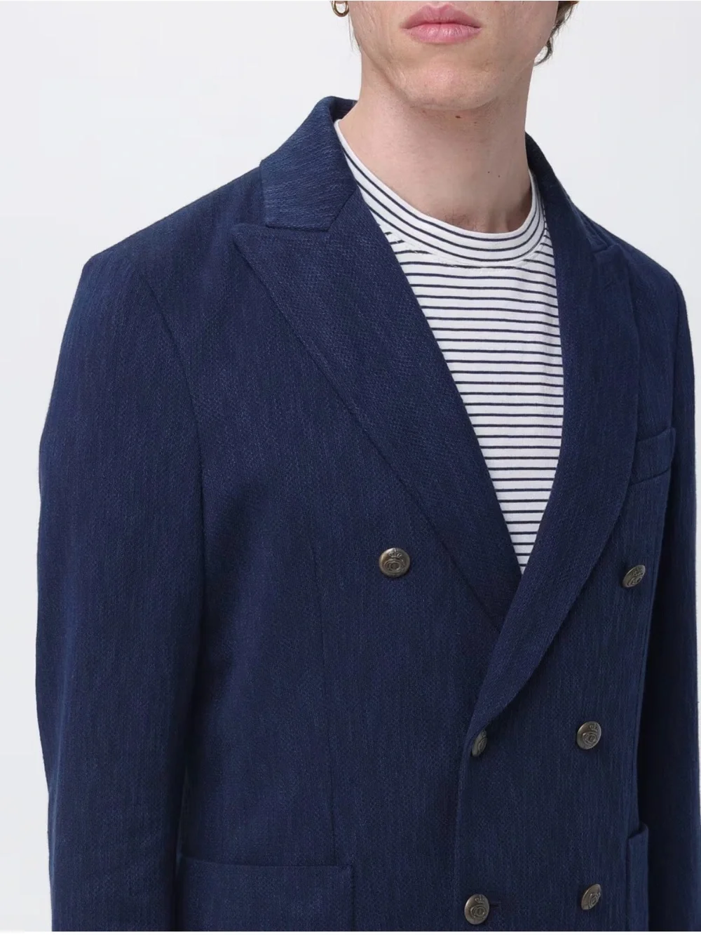 Circolo 1901 Navy/Indigo Double Breasted Cotton Jersey Blazer - 46 Euro